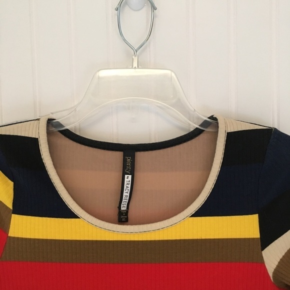 Anthropologie Plenty by Tracy Reese Vivid Striped Ribbed Knit Bodycon Dress XS - Picture 5 of 13